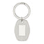 Men's Sterling Silver Rhodium-Plated Key Chain with Polished Finish and Engravable Charm
