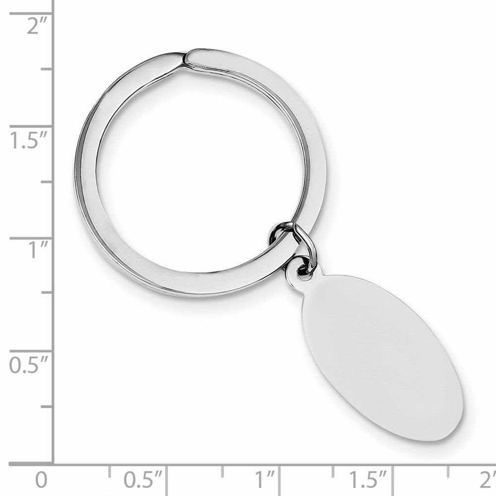 Men's Sterling Silver 925 Key Chain with Rhodium-Plated Polished Finish Engravable Secondary image