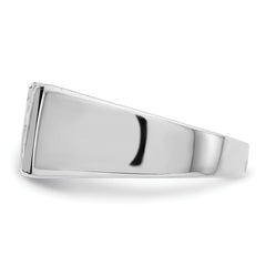 Sterling Silver Rhodium-plated Men's CZ and Onyx Ring - 9