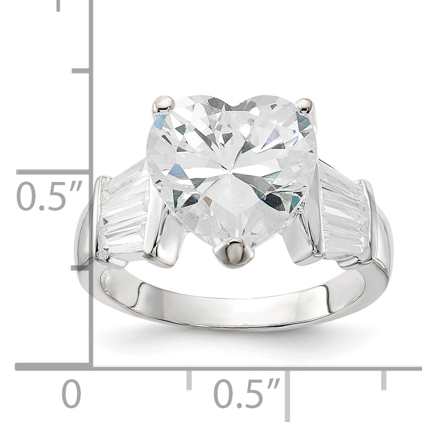 Sterling Silver CZ Heart Ring