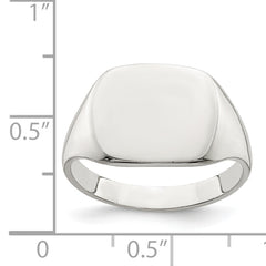 Sterling Silver 11x14mm Solid Back Signet Ring