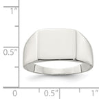 Sterling Silver 11x12mm Closed Back Signet Ring