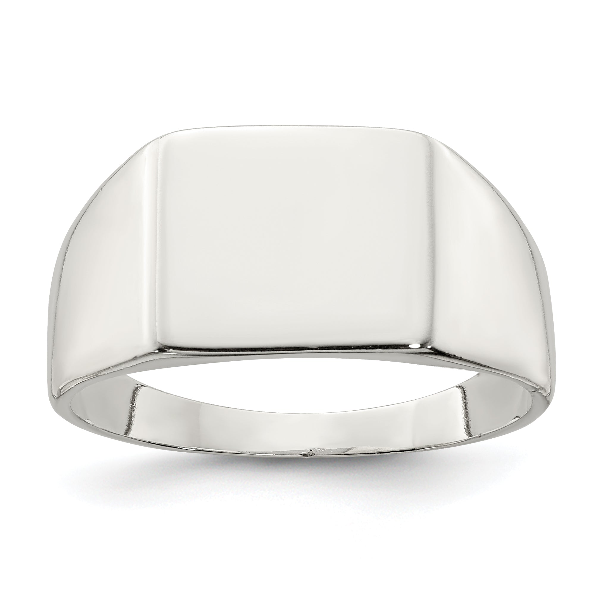 Sterling Silver 11x12mm Closed Back Signet Ring Main image