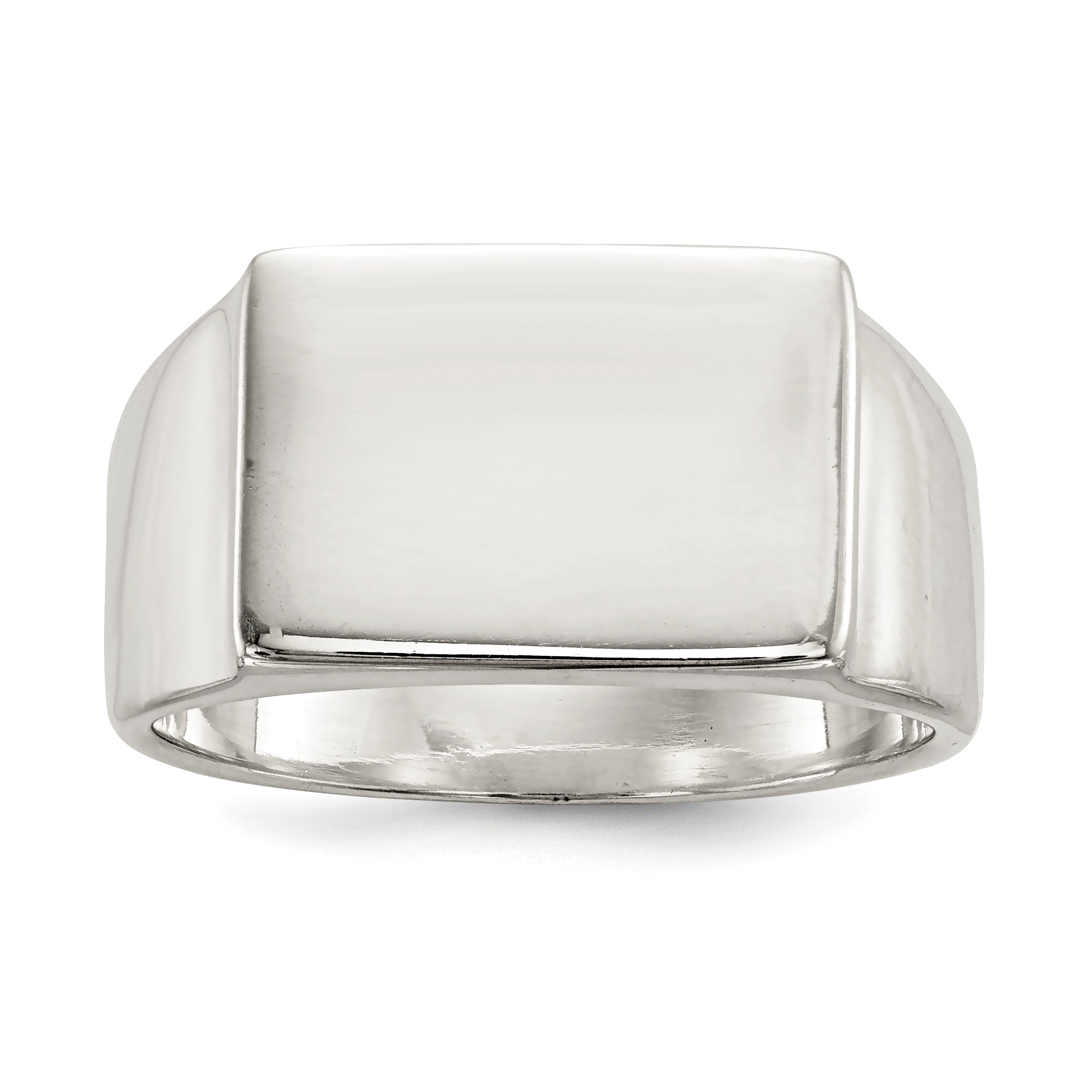 Sterling Silver 12x17mm Closed Back Signet Ring Main image