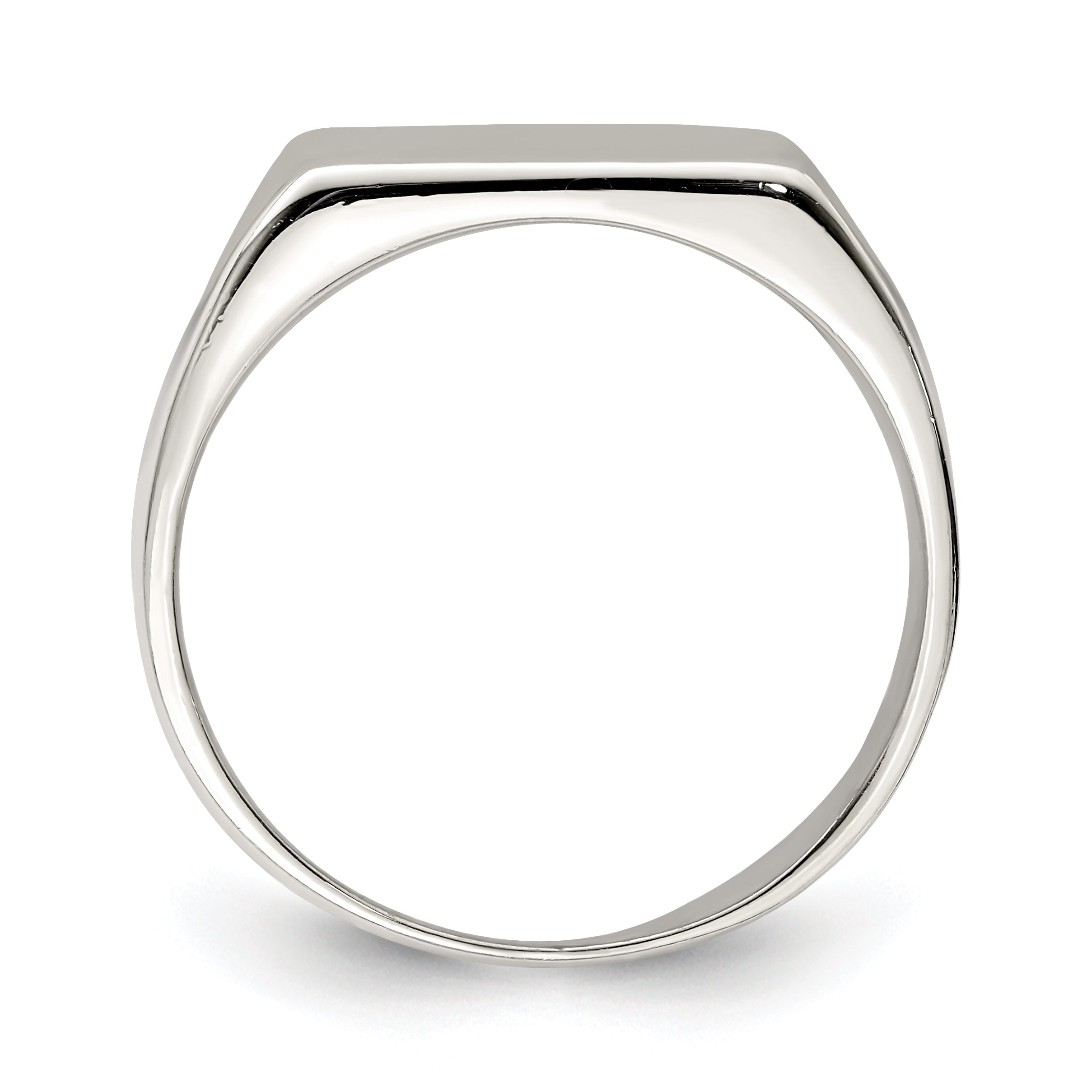Sterling Silver 12x14mm Closed Back Signet Ring Secondary image