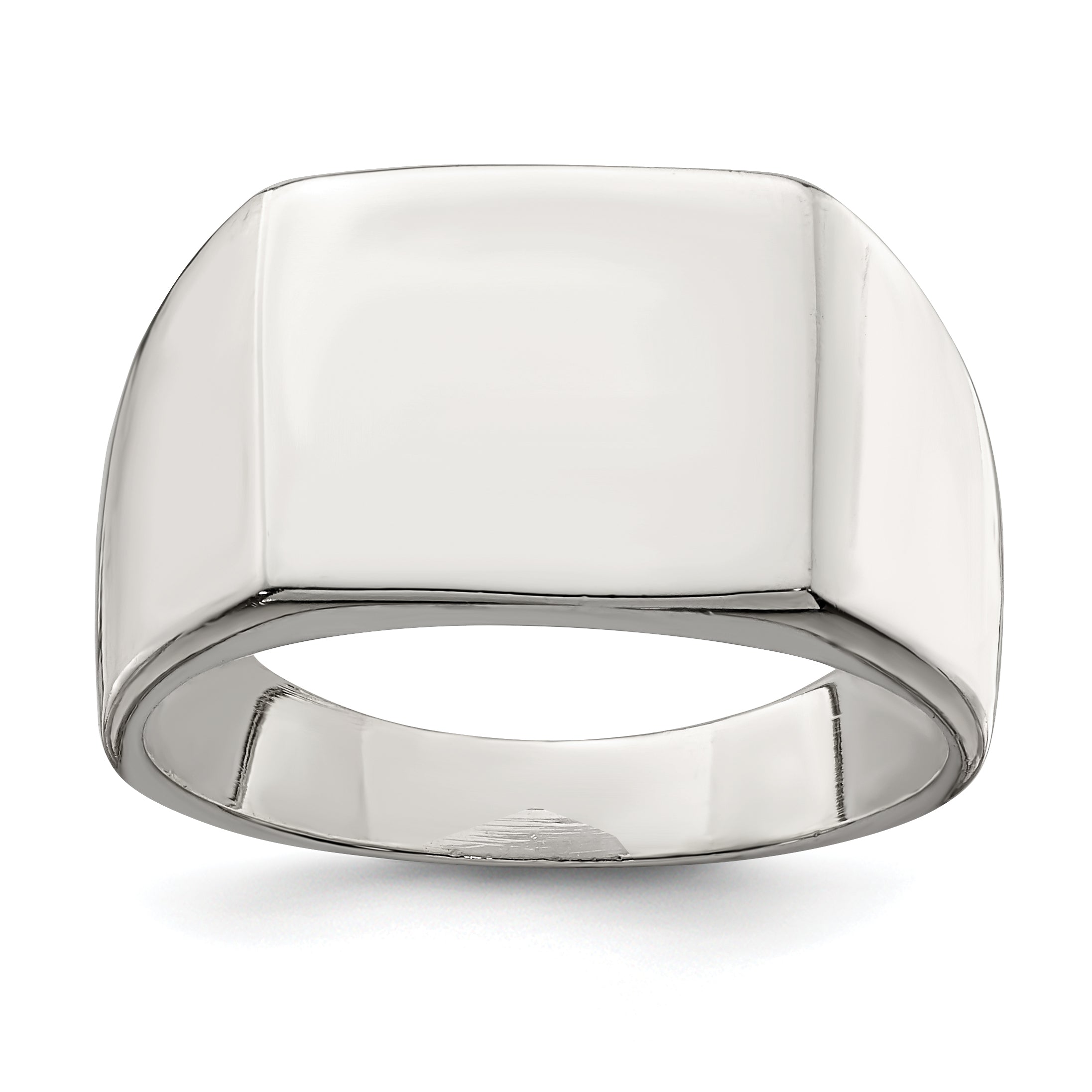 Sterling Silver 12x14mm Closed Back Signet Ring Main image
