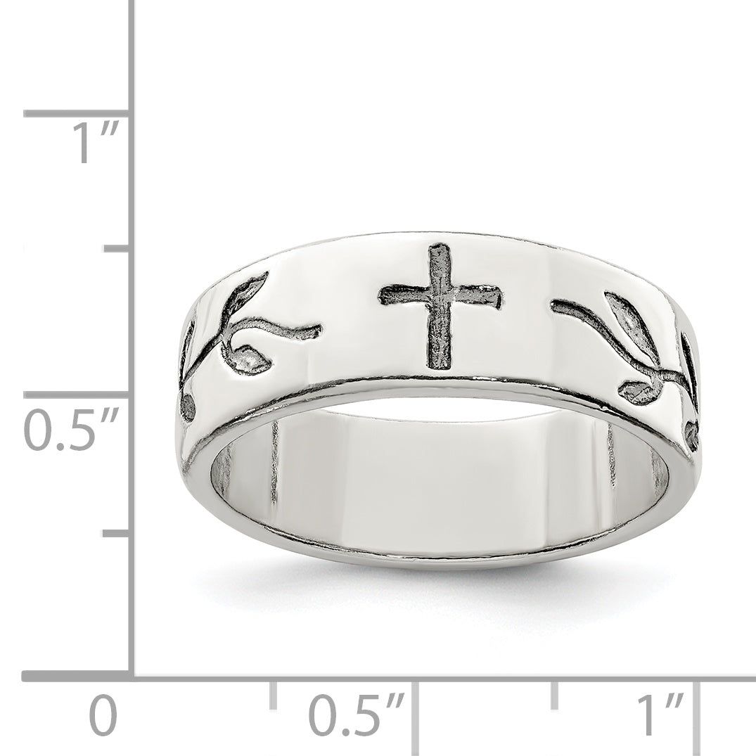 Sterling Silver Antique Cross Design Ring