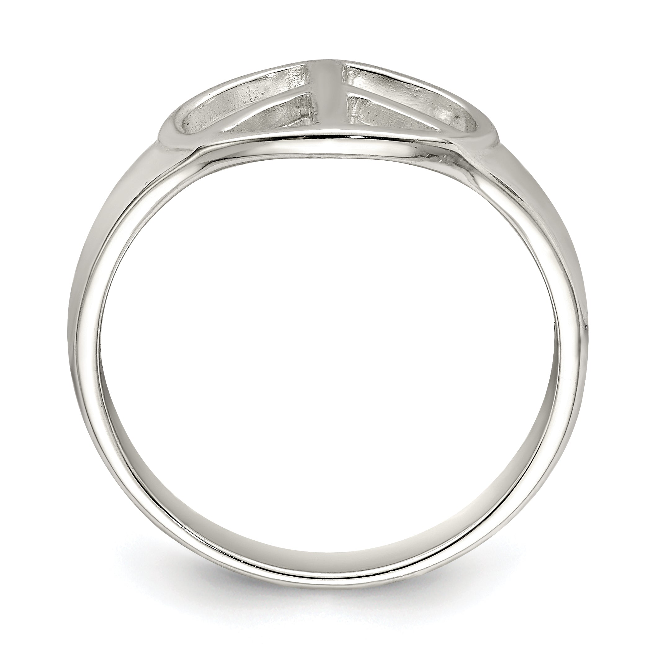 Sterling Silver Peace Sign Ring - 6