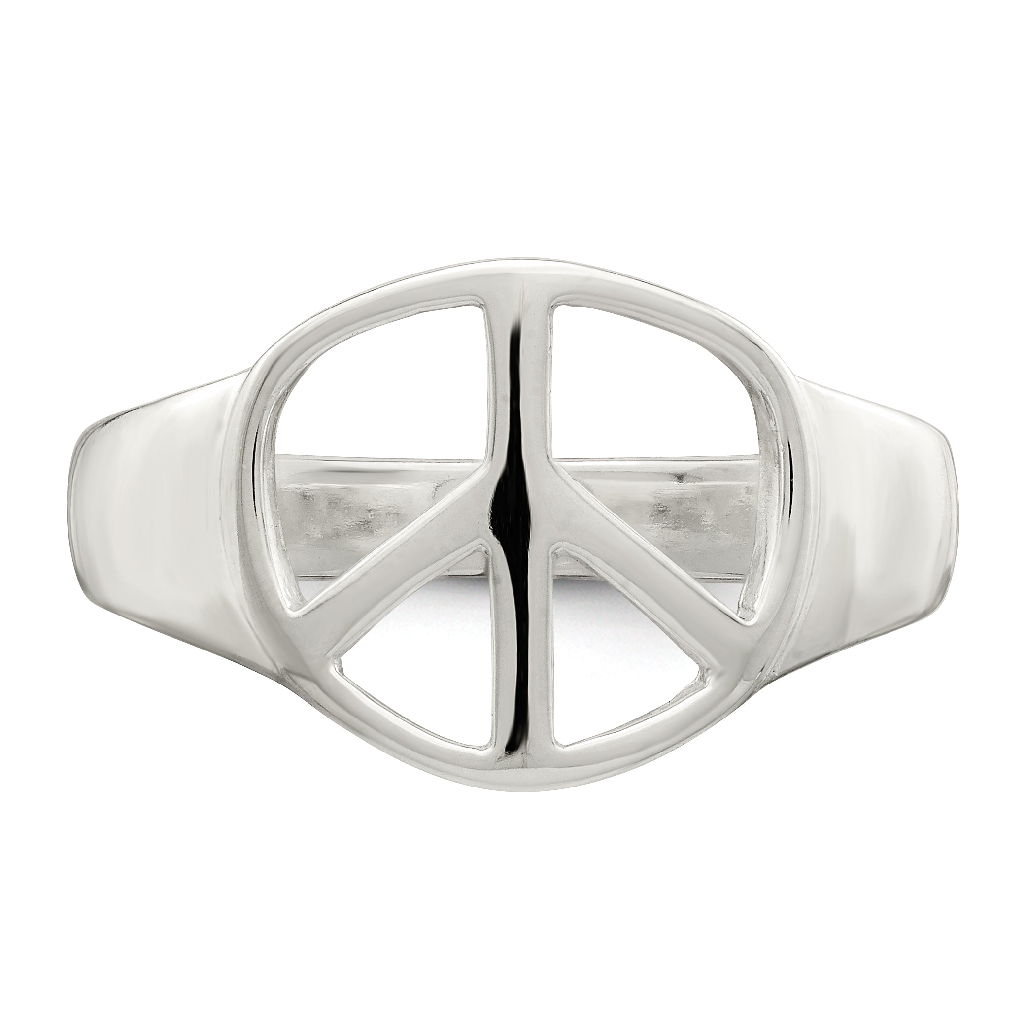 Sterling Silver Peace Sign Ring - 6