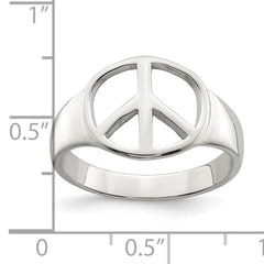 Sterling Silver Peace Sign Ring - 6