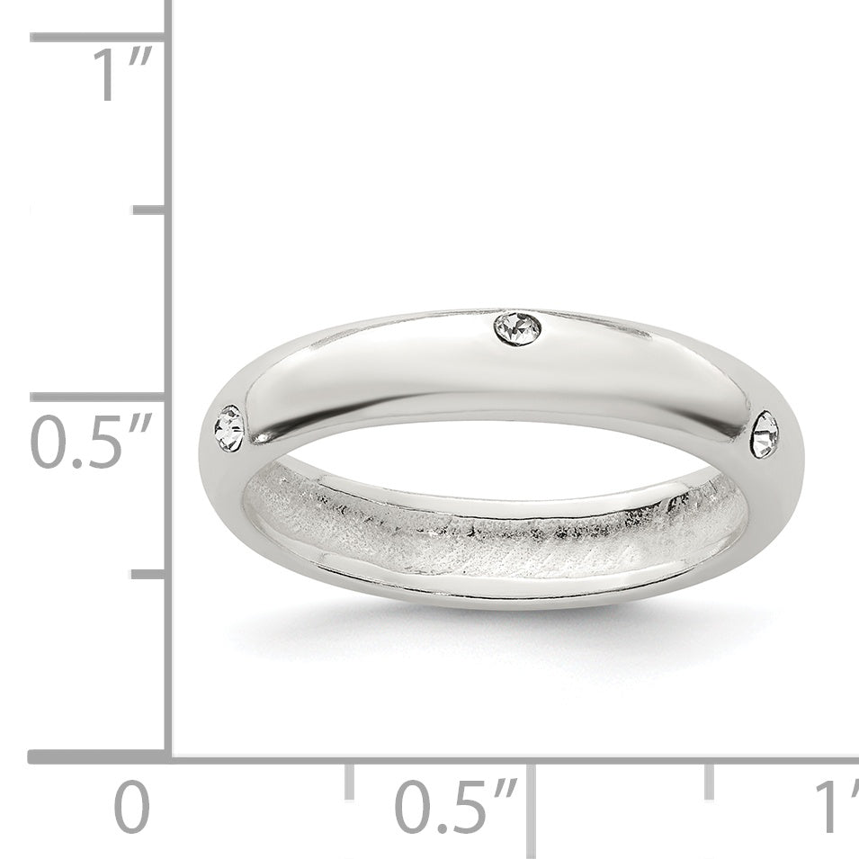 Sterling Silver Stellux Crystal Ring - 7