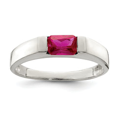 Sterling Silver Red CZ Ring
