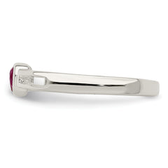 Sterling Silver Red CZ Heart Ring