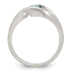 Sterling Silver Blue Glass Ring