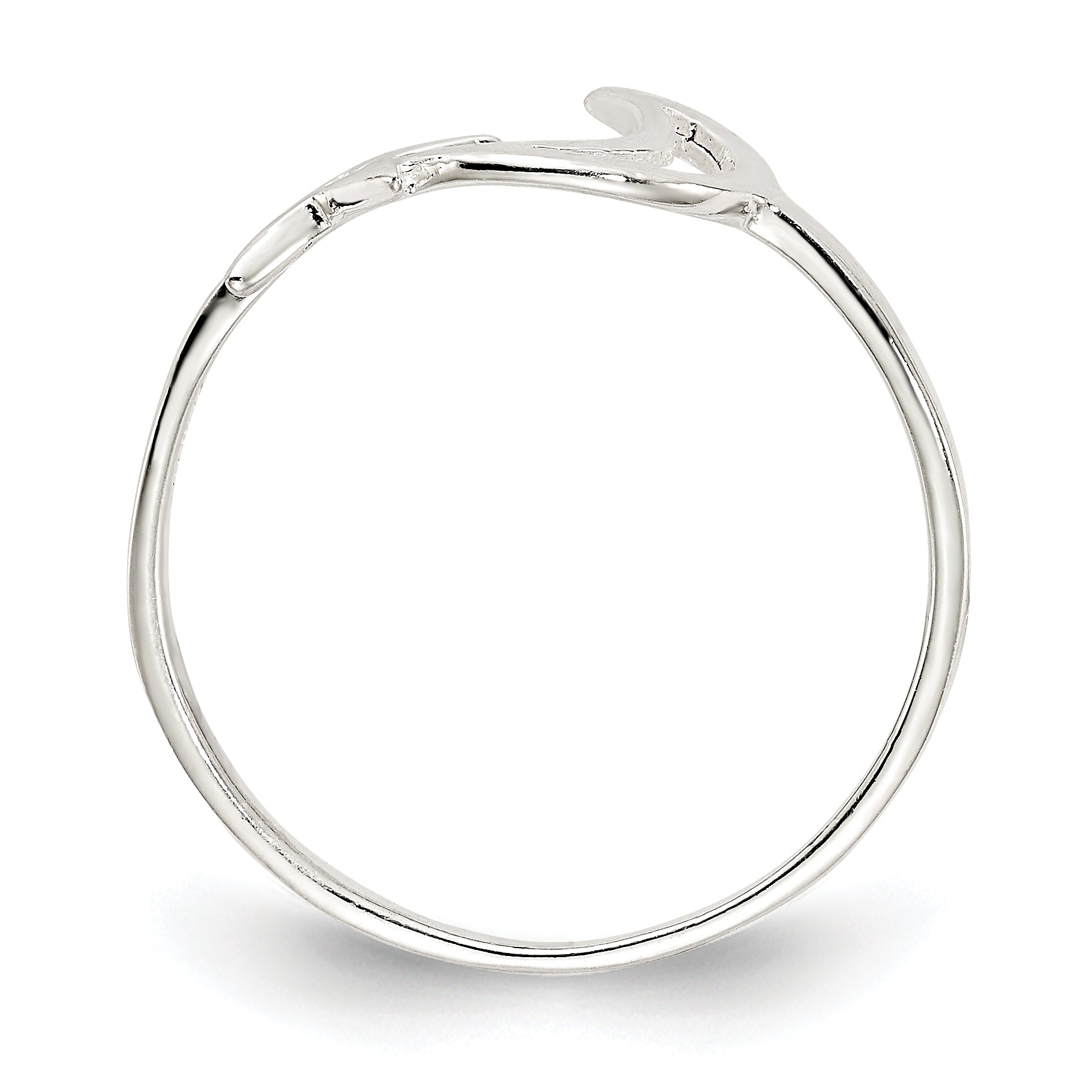 Sterling Silver Polished Star & Moon Ring - 6