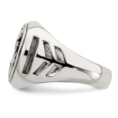 Sterling Silver Antiqued Anchor Ring - 9