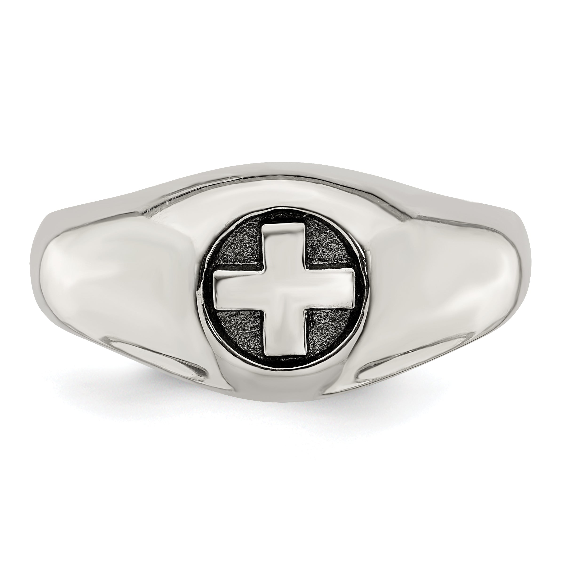 Sterling Silver Antiqued Cross Ring - 10