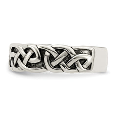 Sterling Silver Antiqued Celtic Knot Band - 6
