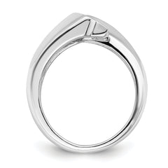 Sterling Silver Rhodium-plated Polished Shooting Stars Ring - 6