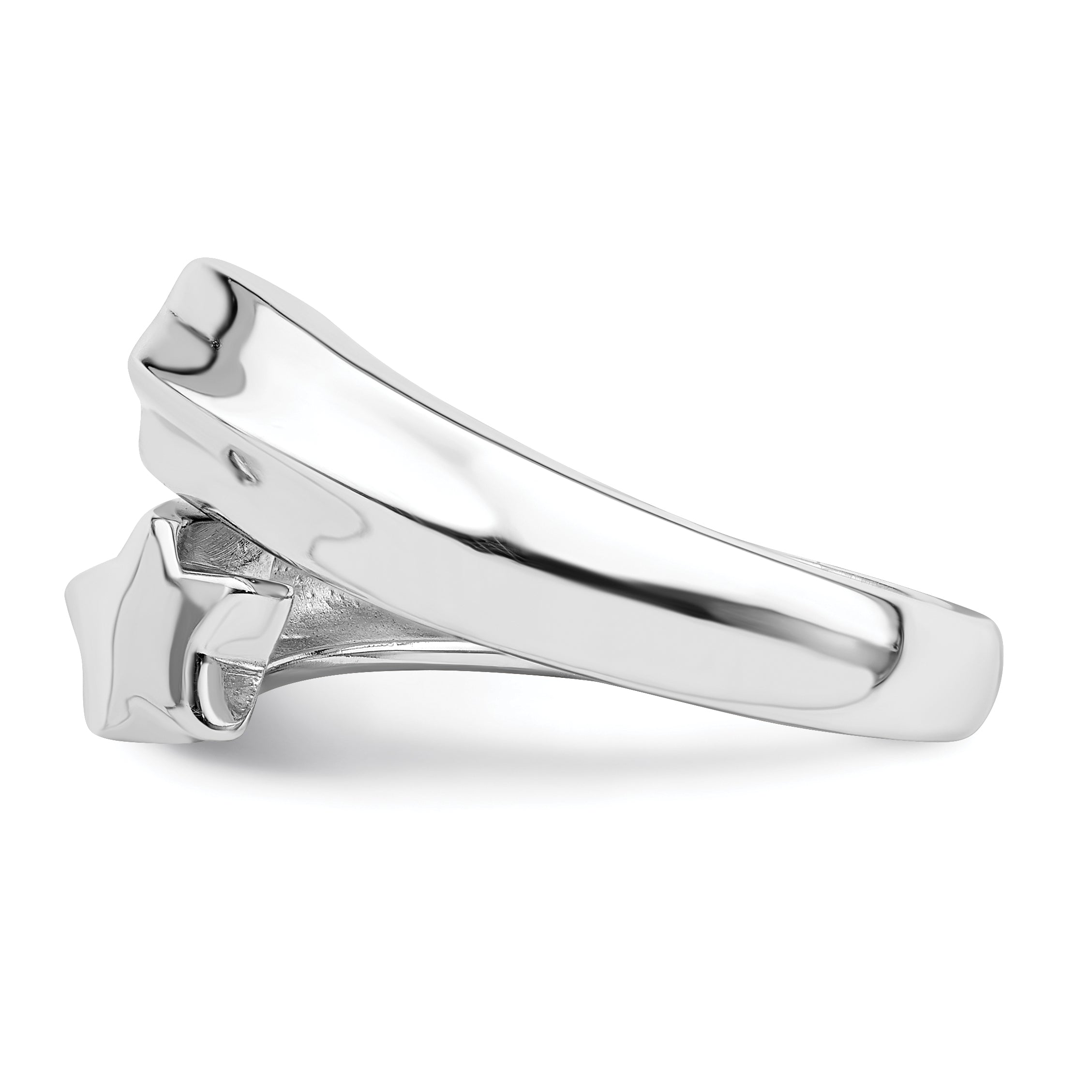 Sterling Silver Rhodium-plated Polished Shooting Stars Ring - 6