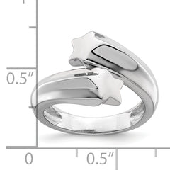 Sterling Silver Rhodium-plated Polished Shooting Stars Ring - 6