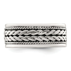 Sterling Silver Antiqued Rope Design Ladie's Ring