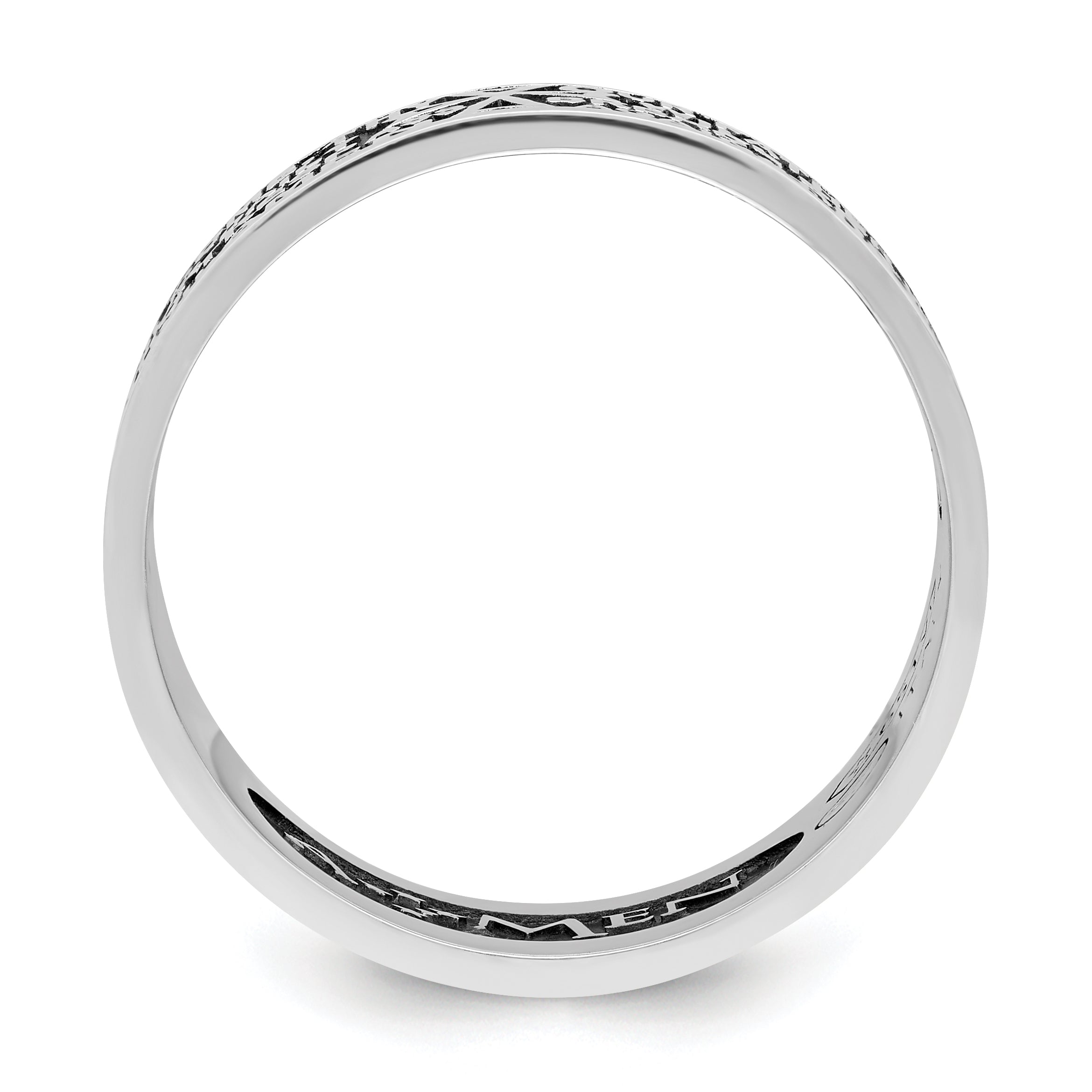 AMEN Sterling Silver Rhodium-plated Size 6 Lord's Prayer Ring