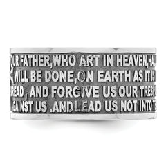 AMEN Sterling Silver Rhodium-plated Size 6 Lord's Prayer Ring