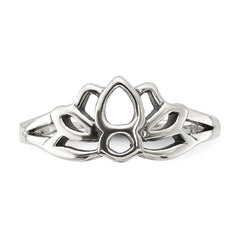 Sterling Silver Antiqued Lotus Flower Toe Ring