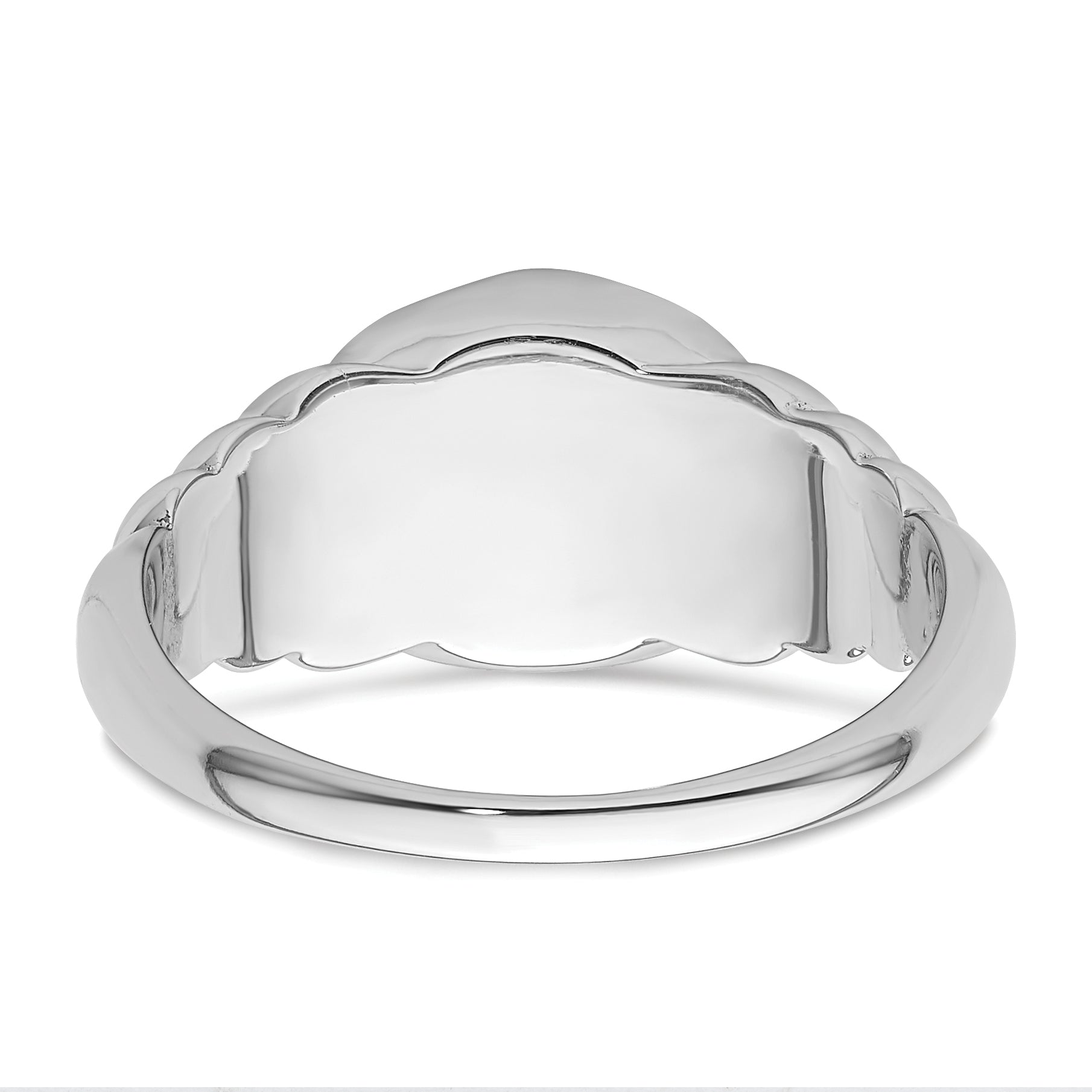 Sterling Silver Rhodium-plated Satin and Polished Signet Ring