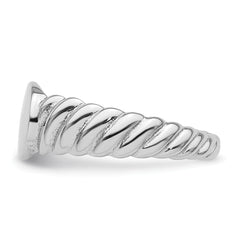 Sterling Silver Rhodium-plated Polished Twist Signet Ring