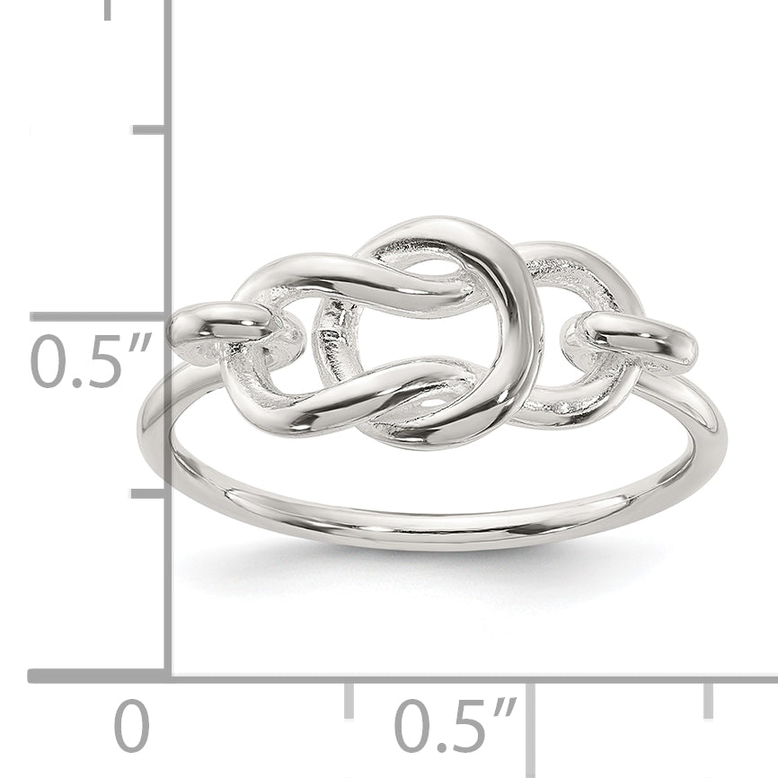 Sterling Silver Polished Fancy Knot Ring - 6