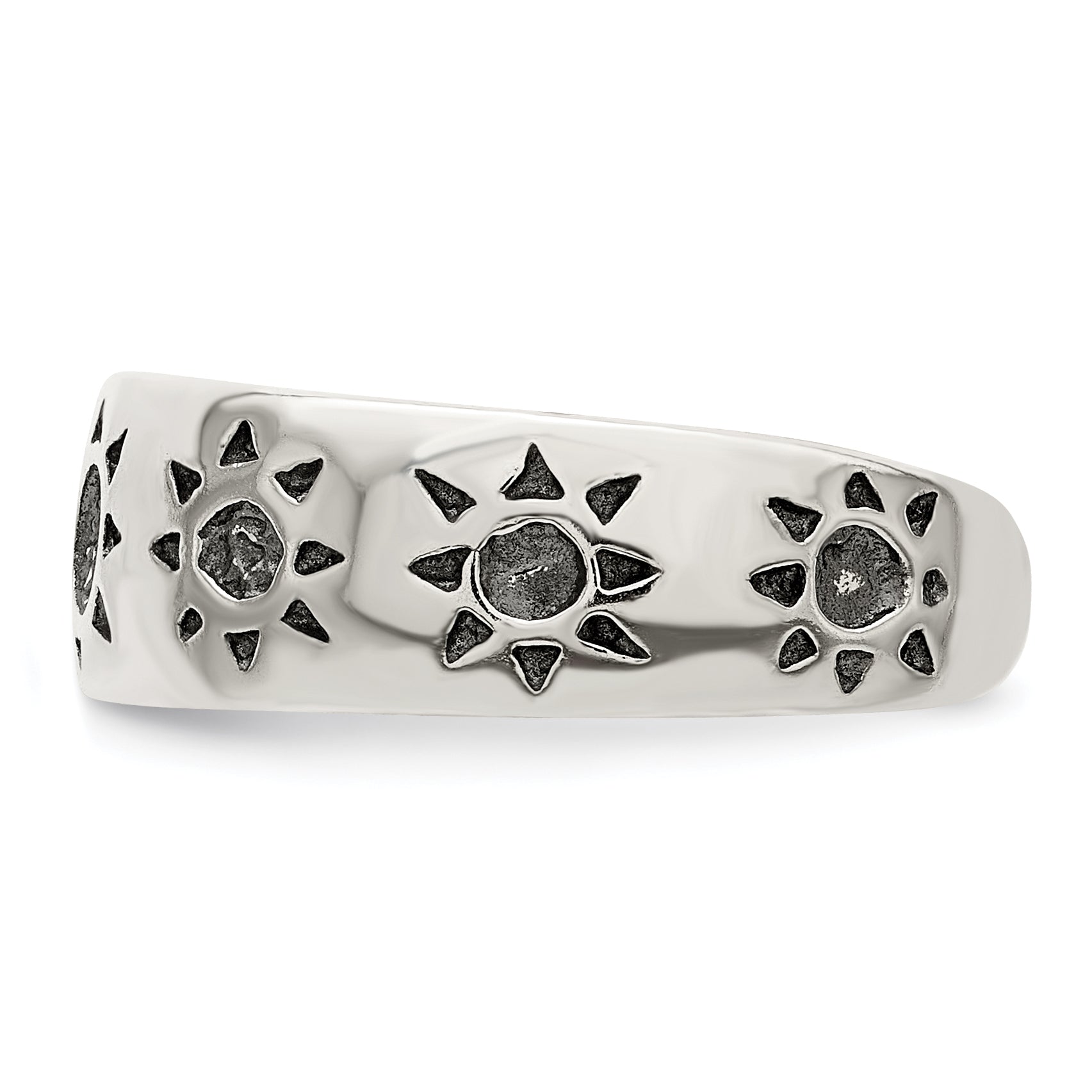 Sterling Silver Antiqued Sun Toe Ring
