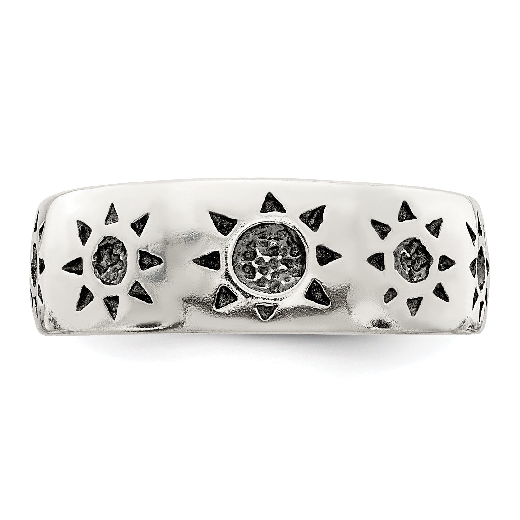 Sterling Silver Antiqued Sun Toe Ring