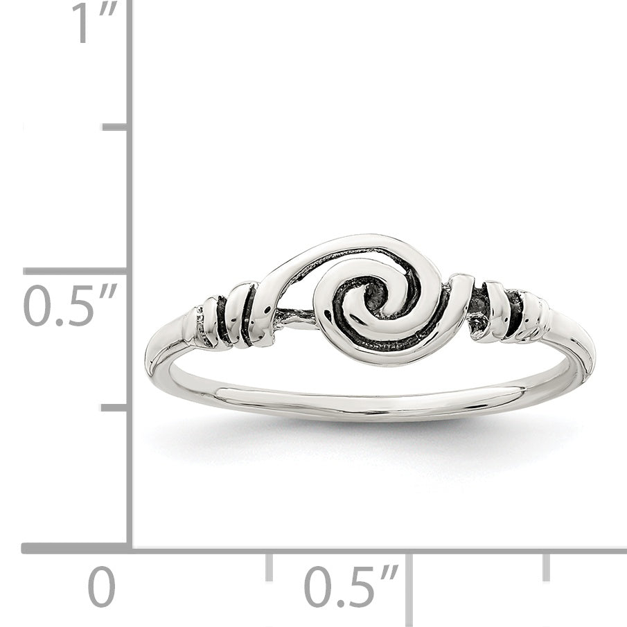 Sterling Silver Antiqued Swirl Ring