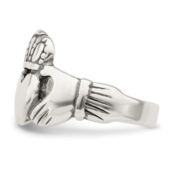 Sterling Silver Antiqued Claddagh Ring