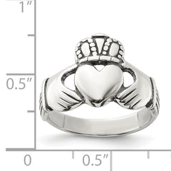 Sterling Silver Antiqued Claddagh Ring