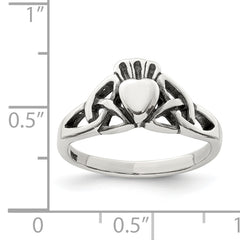 Sterling Silver Antiqued Claddagh Ring