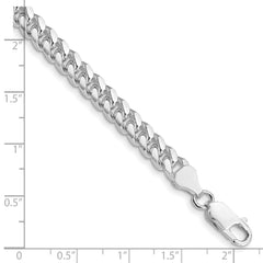 Sterling Silver Rhodium-plated 6mm Domed w/ Side D/C Curb Chain