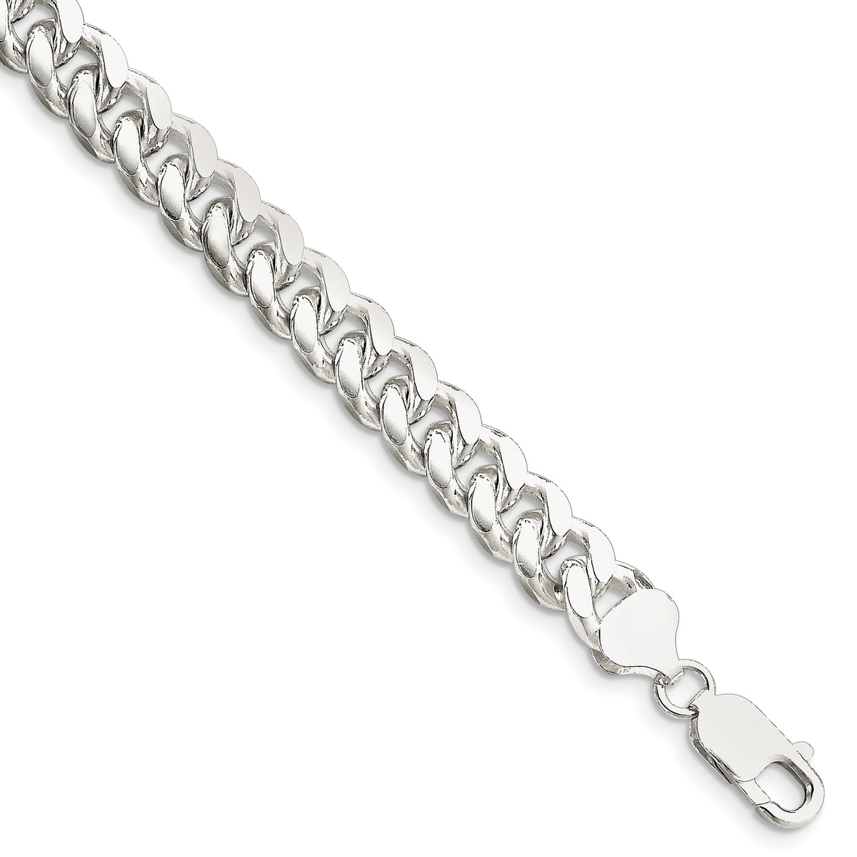 Sterling Silver 8.5mm Domed Curb Chain