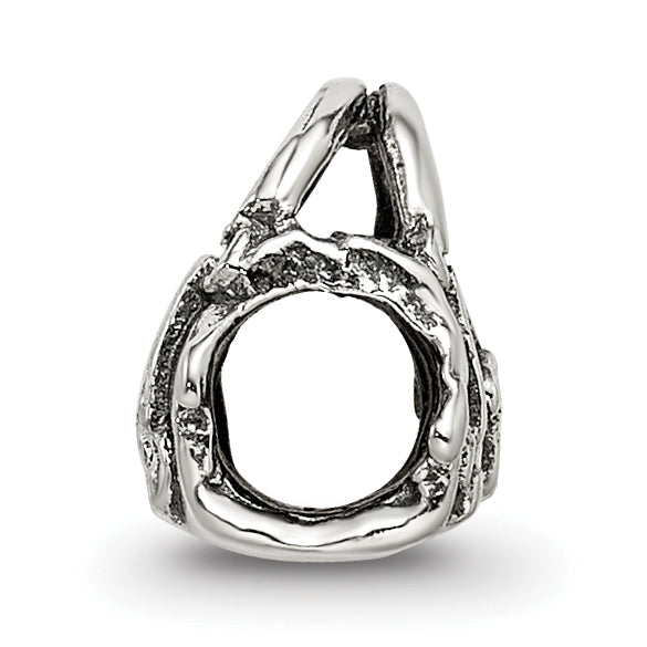 Sterling Silver 925 Kids Handbag Bead with Antiqued Finish