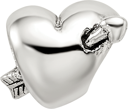Sterling Silver Reflections Kids Heart with Arrow Bead