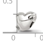 Sterling Silver 925 Kids Heart with Arrow Bead Antiqued Finish