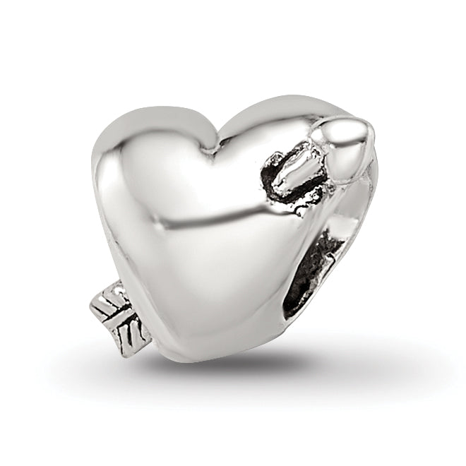 Sterling Silver Reflections Kids Heart with Arrow Bead Main image