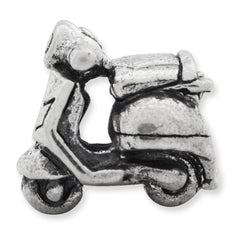 Sterling Silver Kids Scooter Bead with Antiqued Finish Solid Design