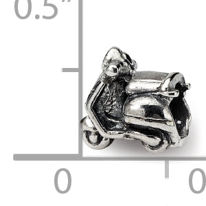 Sterling Silver Kids Scooter Bead with Antiqued Finish Solid Design