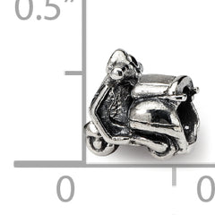Sterling Silver Kids Scooter Bead with Antiqued Finish Solid Design