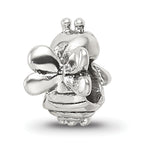 Sterling Silver 925 Kids Bumblebee Bead with Antiqued Finish Solid Design
