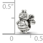 Sterling Silver 925 Kids Bumblebee Bead with Antiqued Finish Solid Design