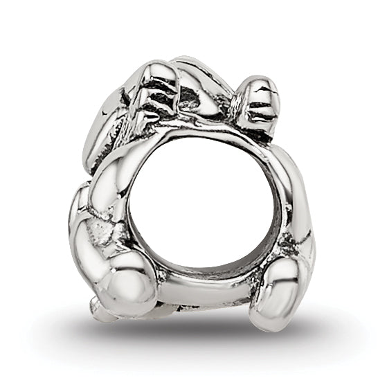Sterling Silver 925 Antiqued Kids Cupid Bead with Solid Cast Design